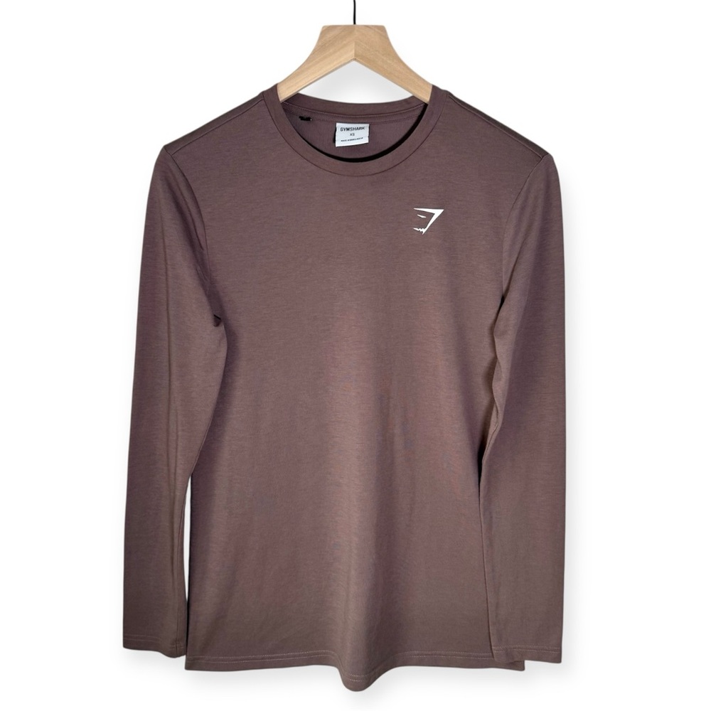 GYMSHARK Training Oversized Long Sleeve Tee Shirt Women's XS Taupe Running
